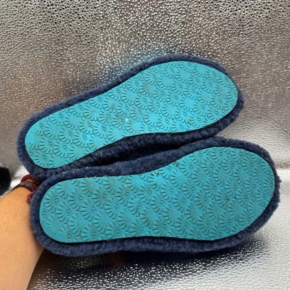 Size 6 UGG Fluff Yeah Slide Gradient Blue Kids Slingback Fuzzy Slipper 1120772K